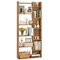 Wooden 6-Tier Bookshelf with Wall Anchor Kit and Open Shelves for Living Room